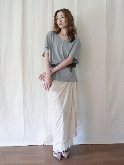 Layered contrast リバーシブルスカート