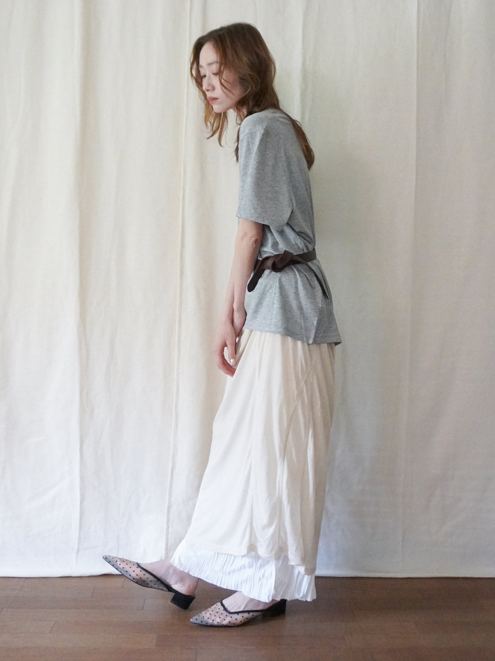 Layered contrast リバーシブルスカート