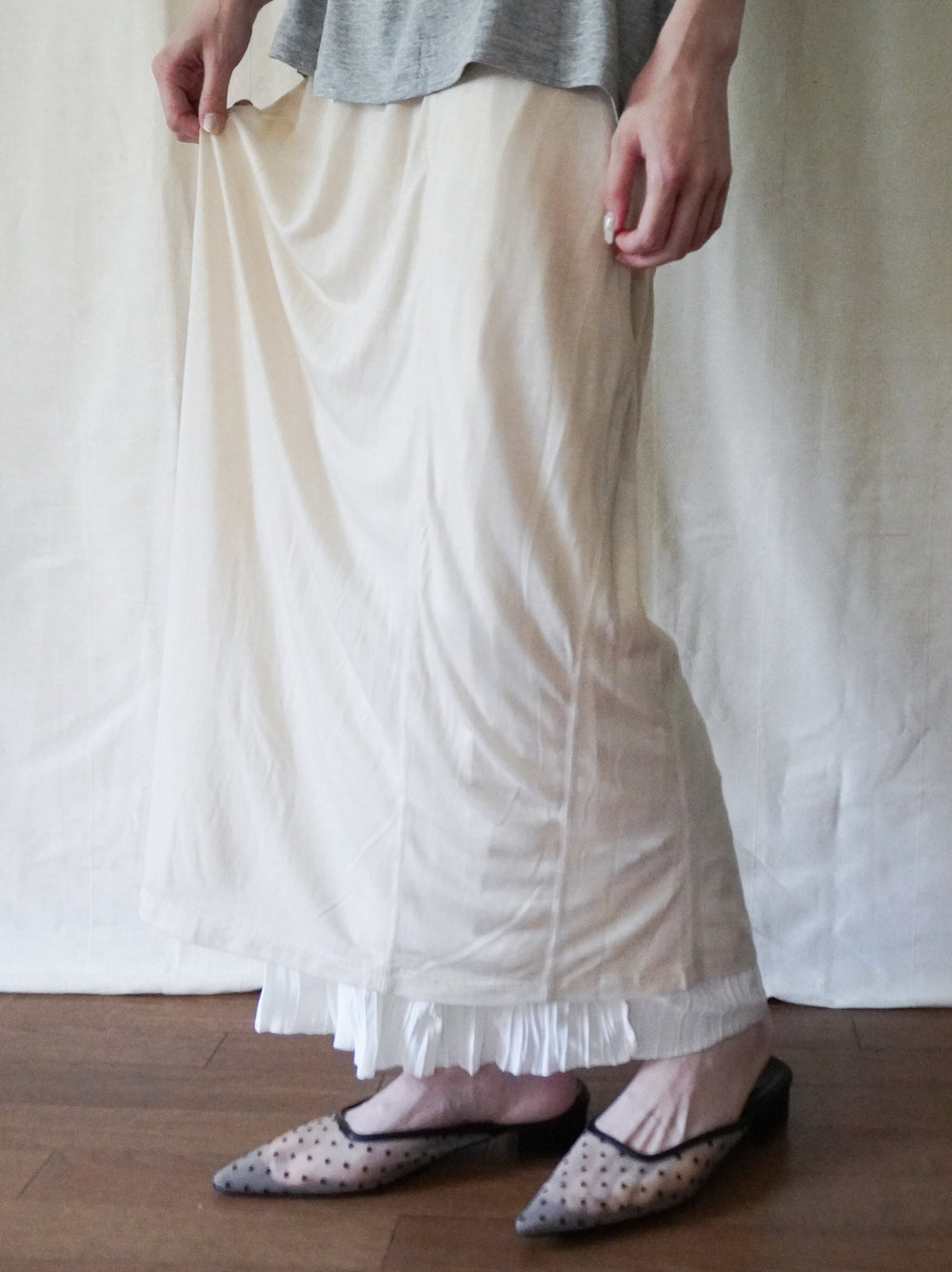 Layered contrast リバーシブルスカート