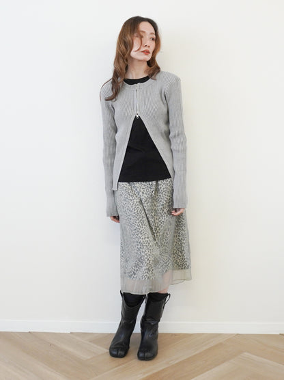 Sheer layered レオパードフロウスカート