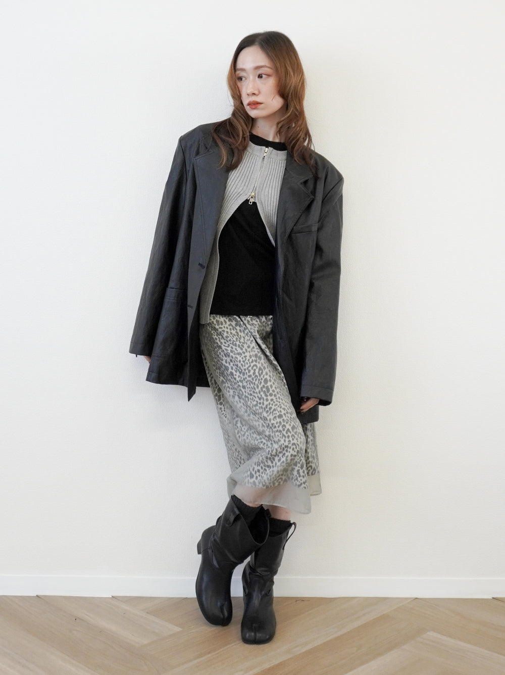 Sheer layered レオパードフロウスカート