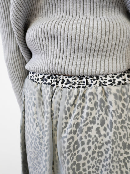 Sheer layered レオパードフロウスカート