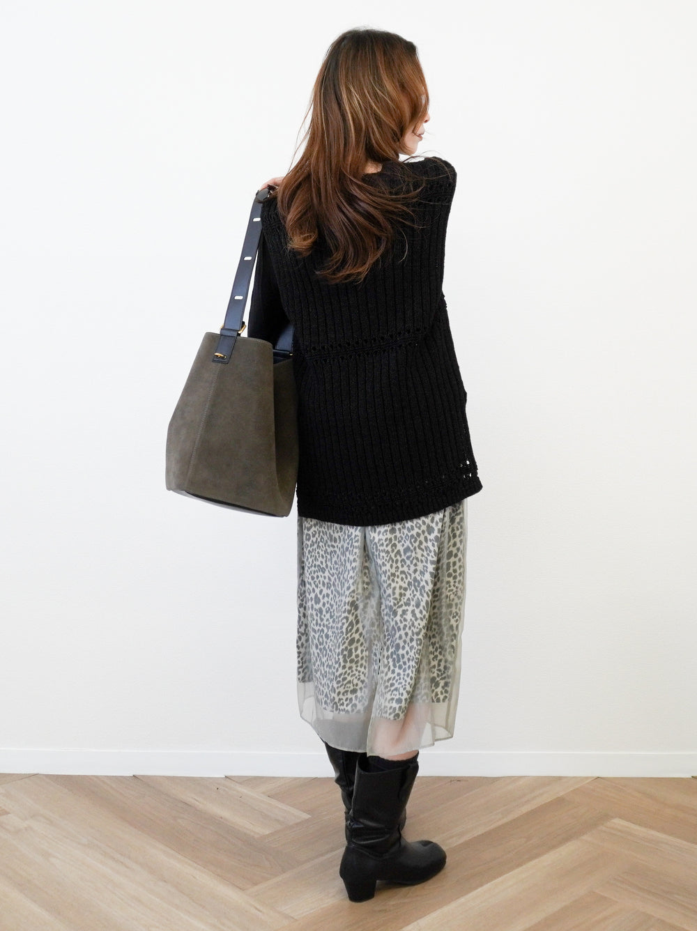 Sheer layered レオパードフロウスカート