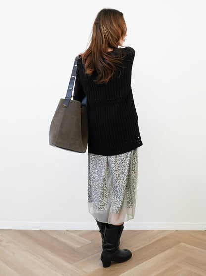Sheer layered レオパードフロウスカート
