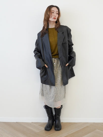 Sheer layered レオパードフロウスカート
