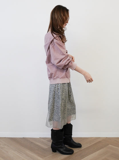 Sheer layered レオパードフロウスカート