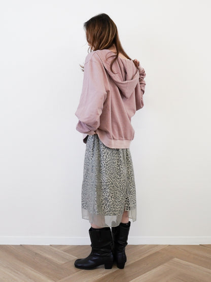 Sheer layered レオパードフロウスカート