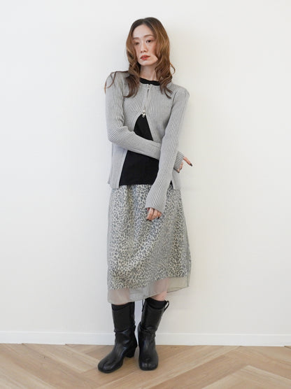 Sheer layered レオパードフロウスカート