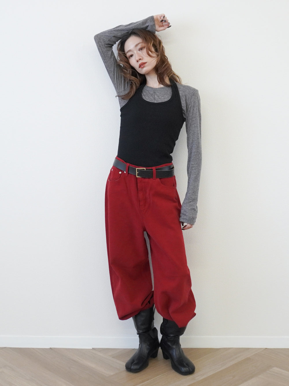 Velveteen ワイドストレートパンツ