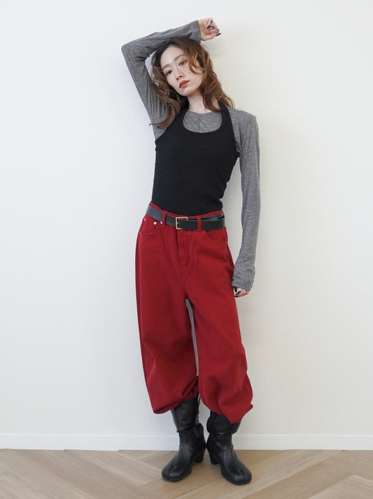 Velveteen ワイドストレートパンツ