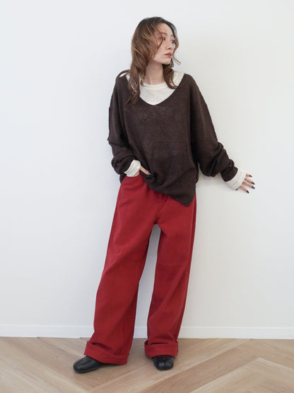 Velveteen ワイドストレートパンツ