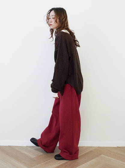 Velveteen ワイドストレートパンツ