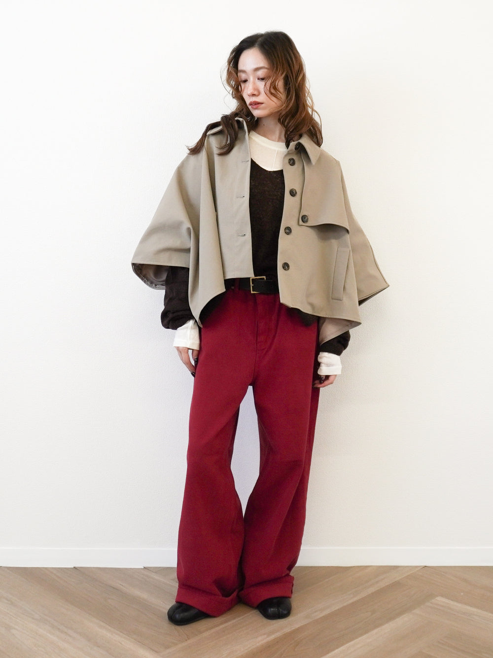 Velveteen ワイドストレートパンツ