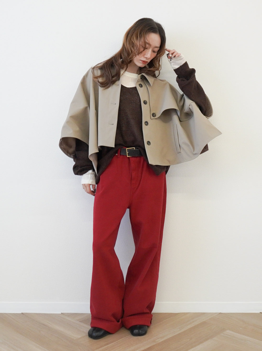 Velveteen ワイドストレートパンツ