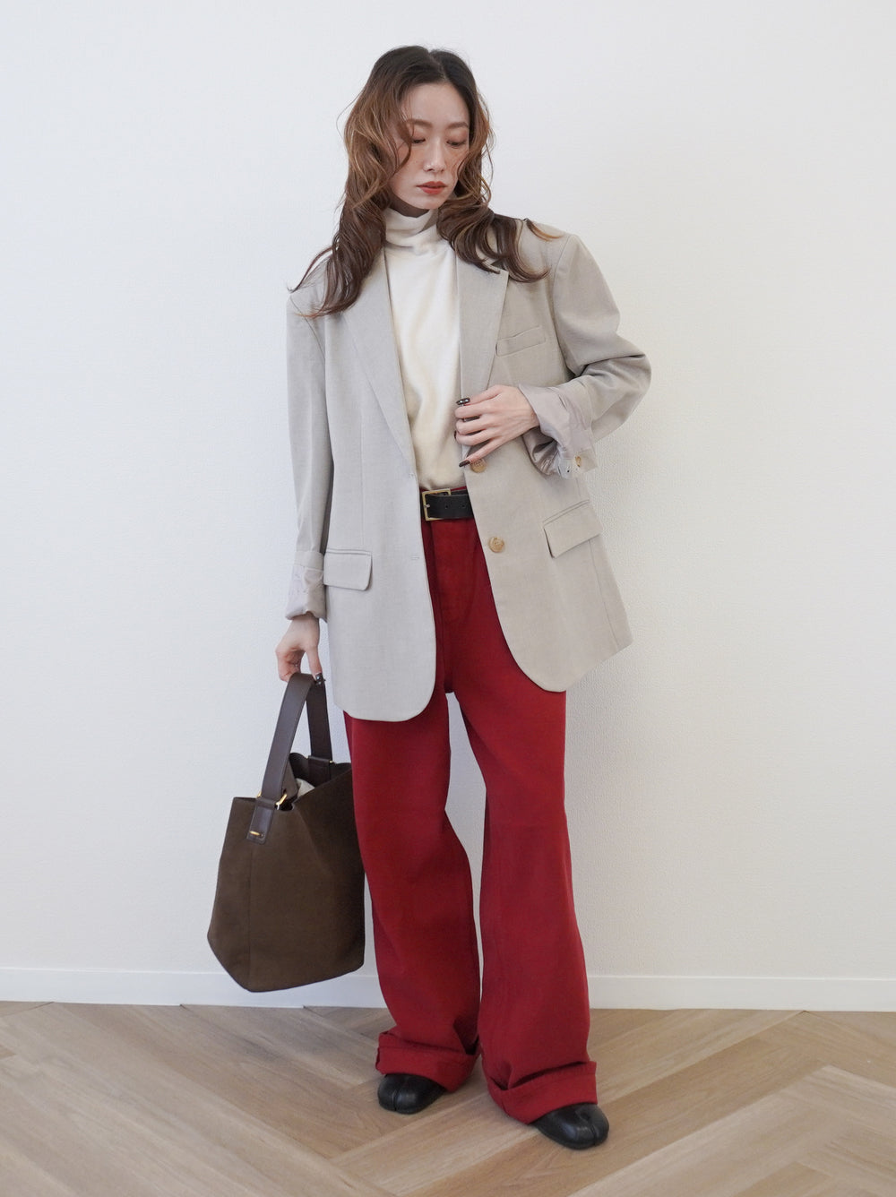 Velveteen ワイドストレートパンツ