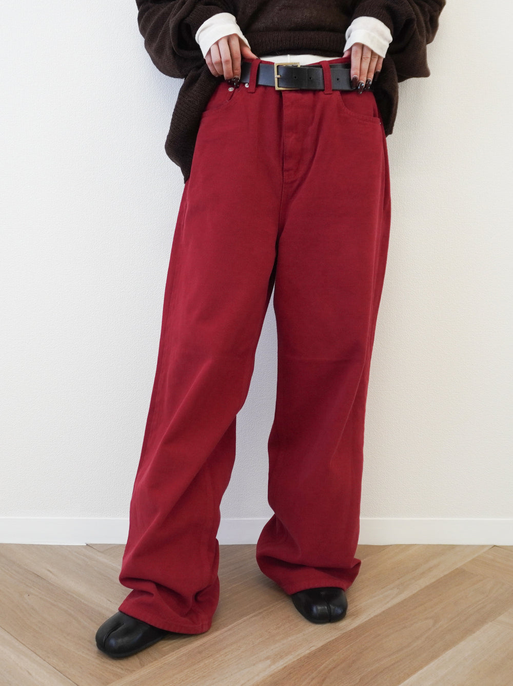 Velveteen ワイドストレートパンツ