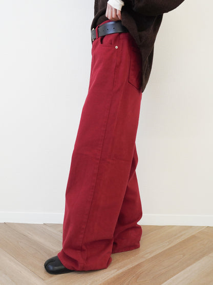 Velveteen ワイドストレートパンツ