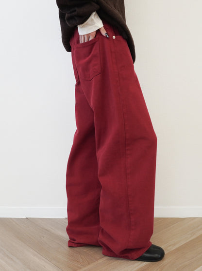 Velveteen ワイドストレートパンツ