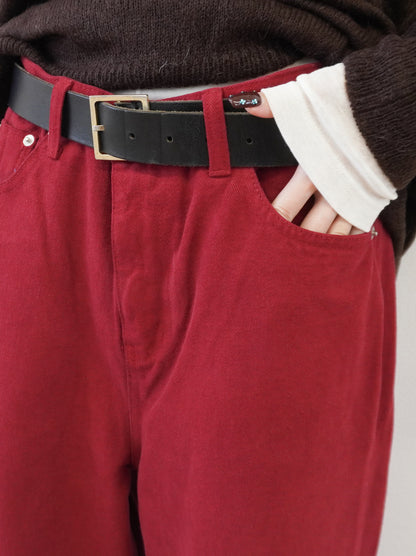 Velveteen ワイドストレートパンツ