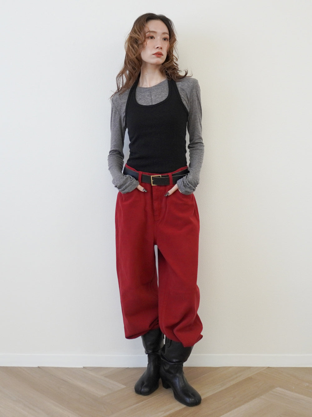 Velveteen ワイドストレートパンツ