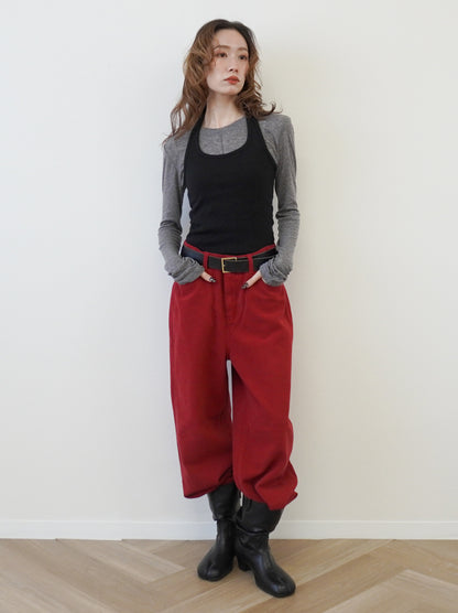 Velveteen ワイドストレートパンツ