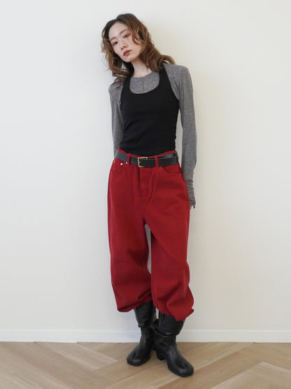 Velveteen ワイドストレートパンツ