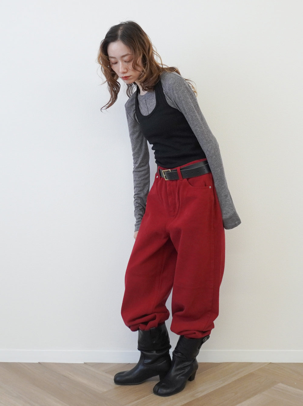 Velveteen ワイドストレートパンツ