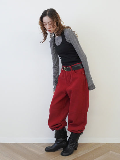 Velveteen ワイドストレートパンツ