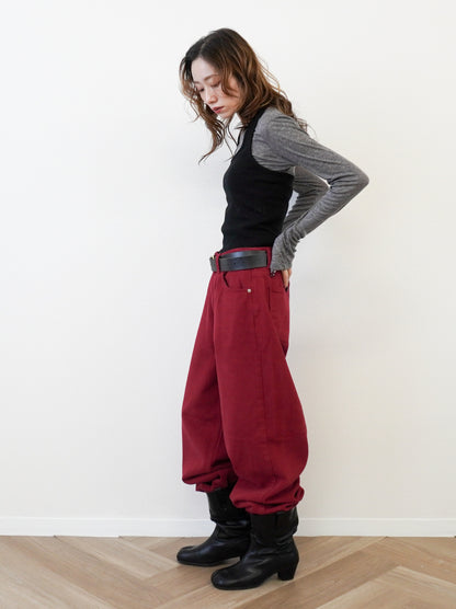 Velveteen ワイドストレートパンツ