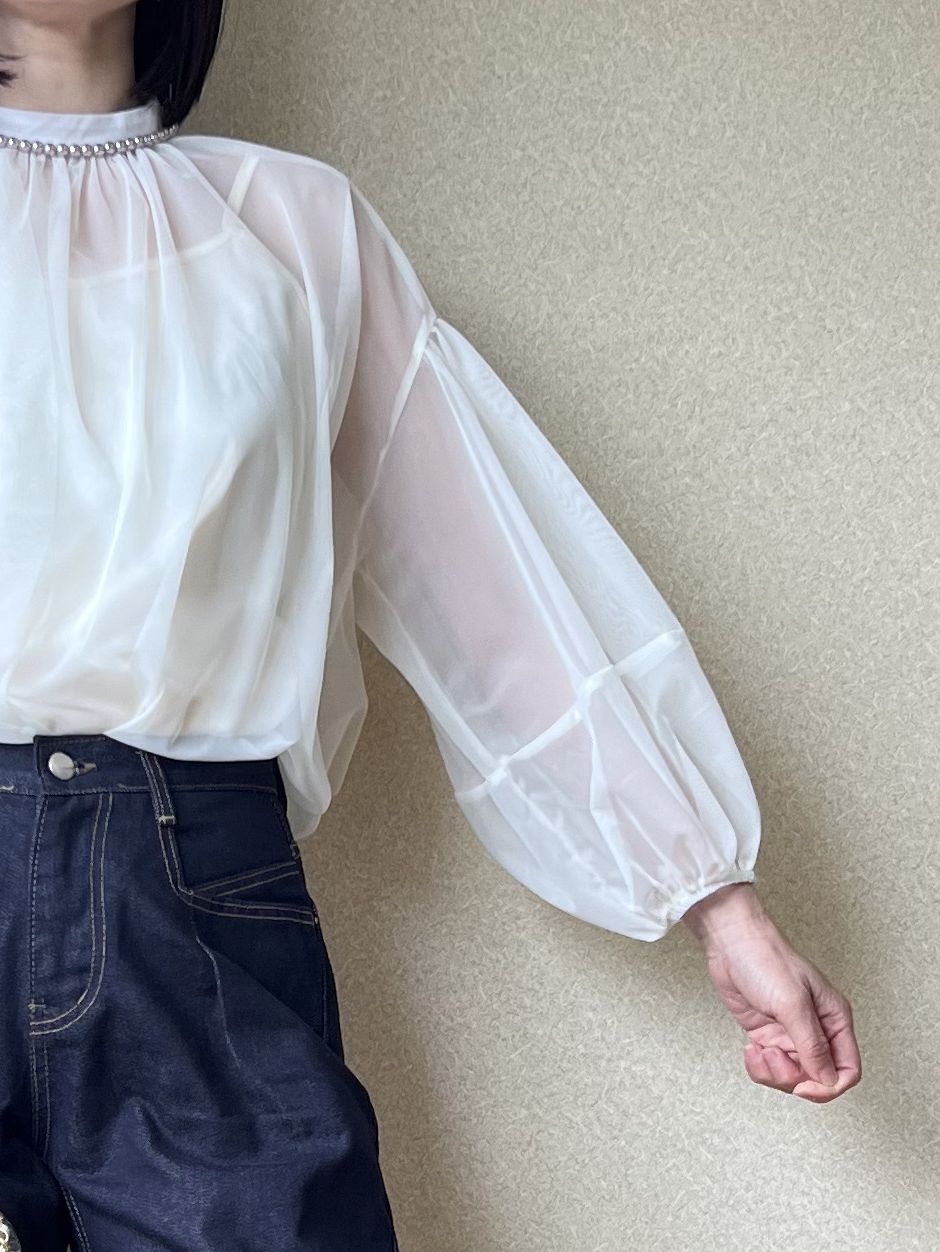 Balloon sleeve エアリーシフォントップス