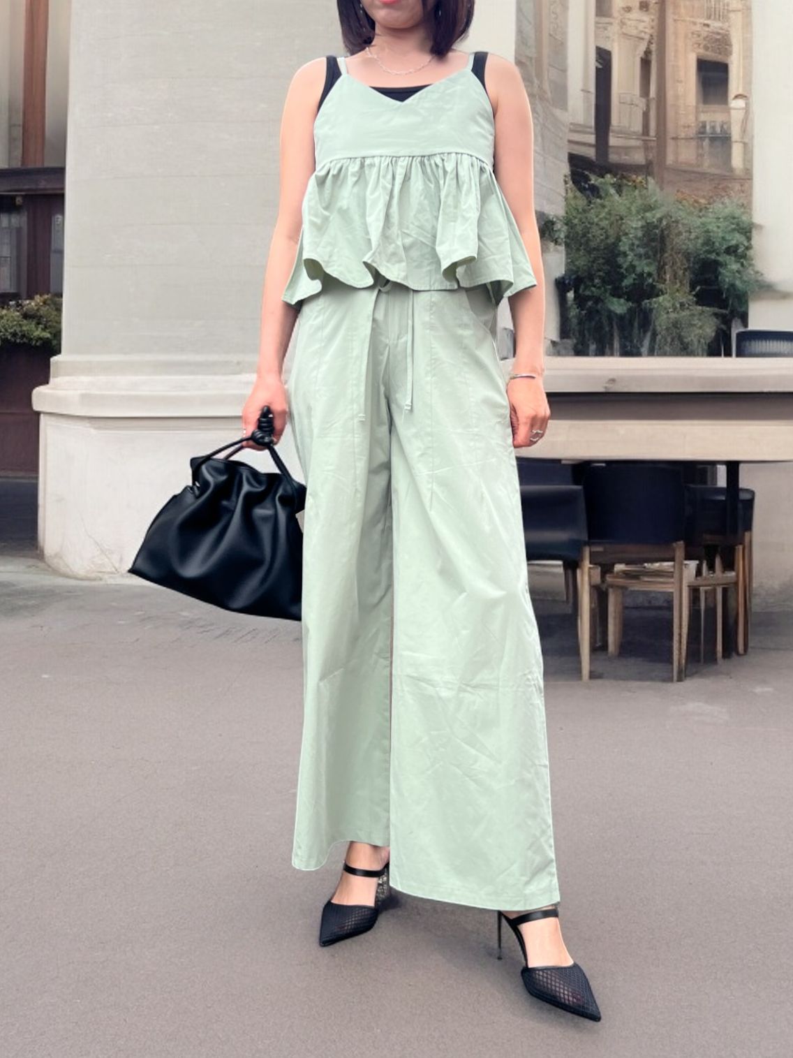 Gather cami with Wide pants セットアップ