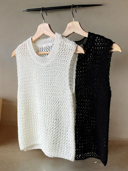 Crew neck メッシュタンクトップ