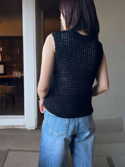 Crew neck メッシュタンクトップ