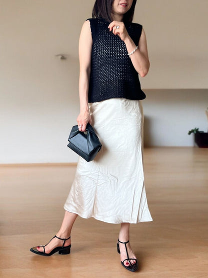 Crew neck メッシュタンクトップ