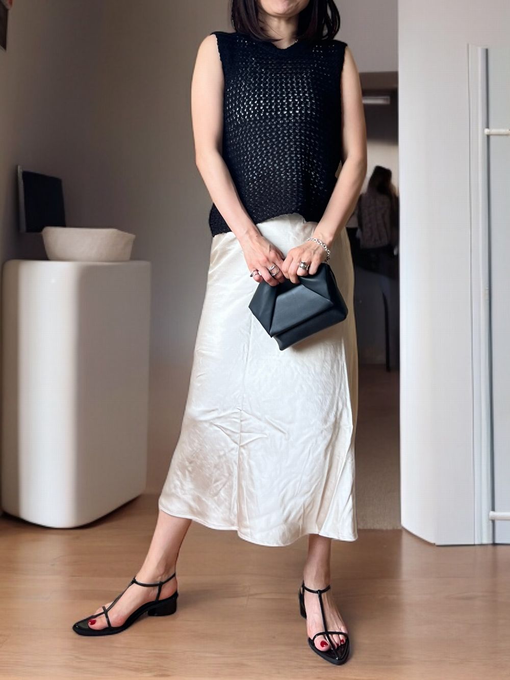 Crew neck メッシュタンクトップ