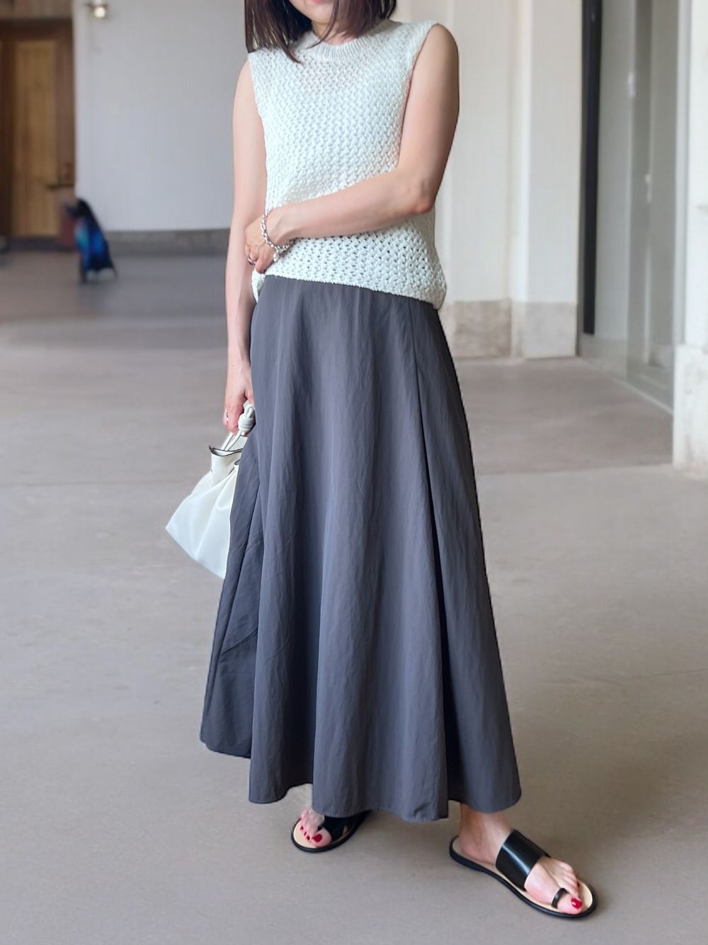 Crew neck メッシュタンクトップ