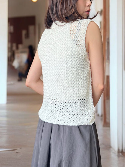 Crew neck メッシュタンクトップ