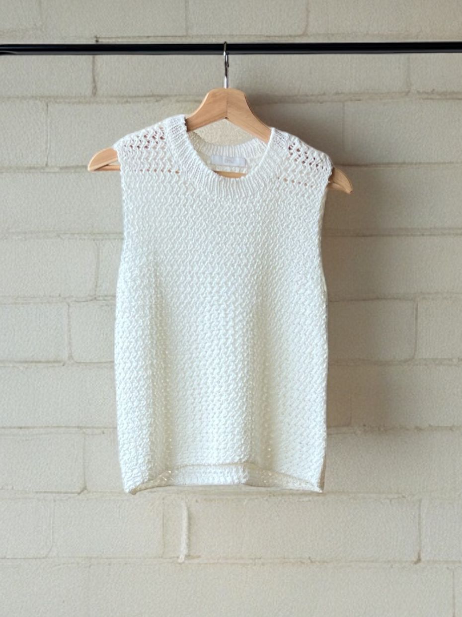 Crew neck メッシュタンクトップ