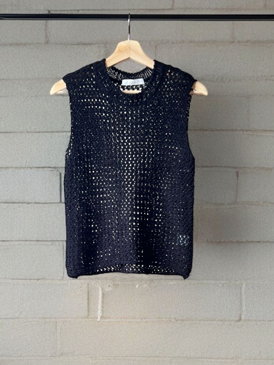 Crew neck メッシュタンクトップ