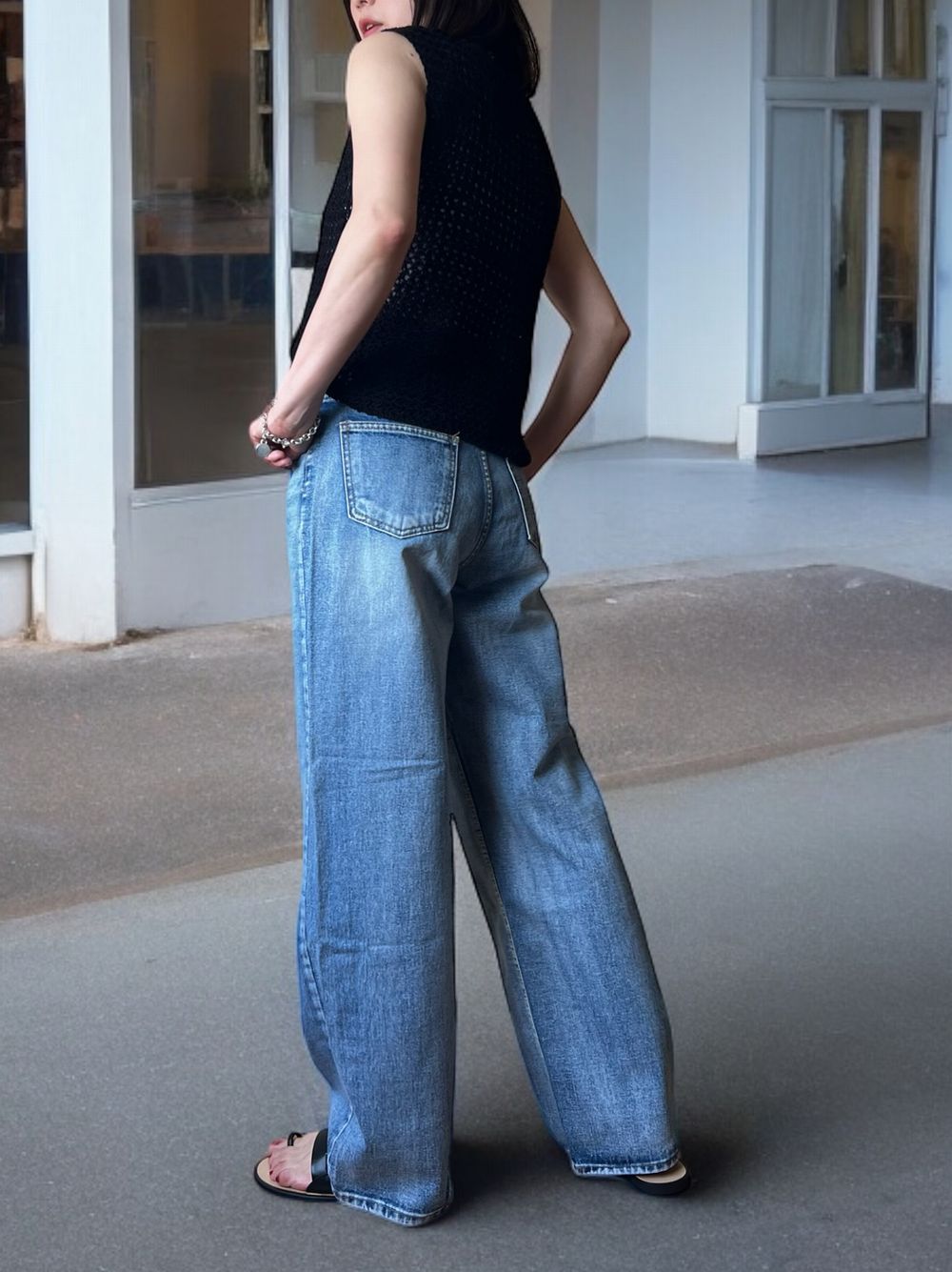 Crew neck メッシュタンクトップ