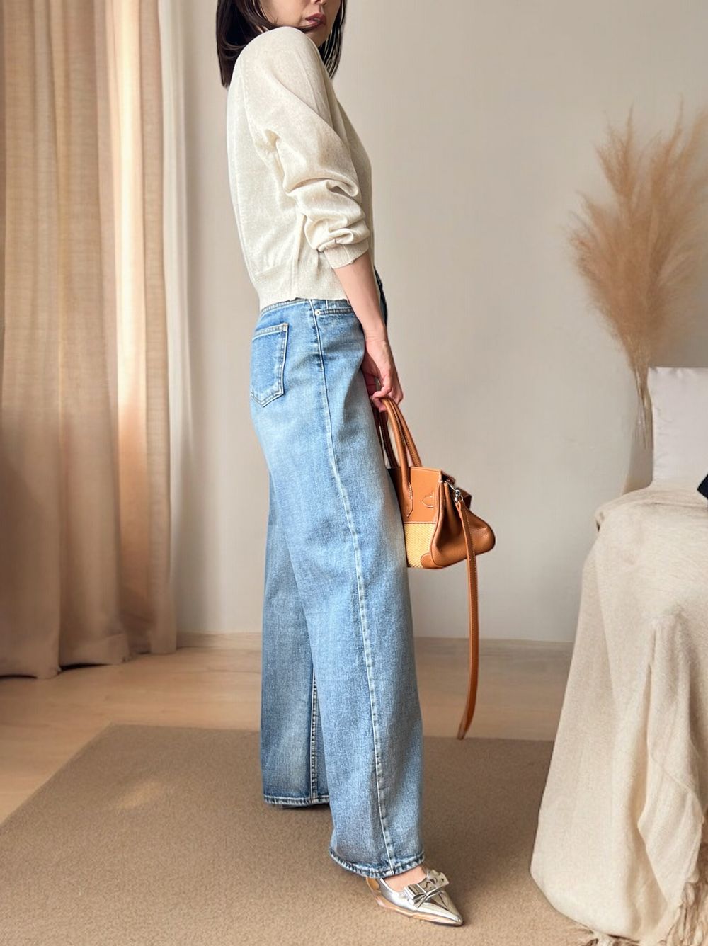 Cottonlinen button down カーディガン