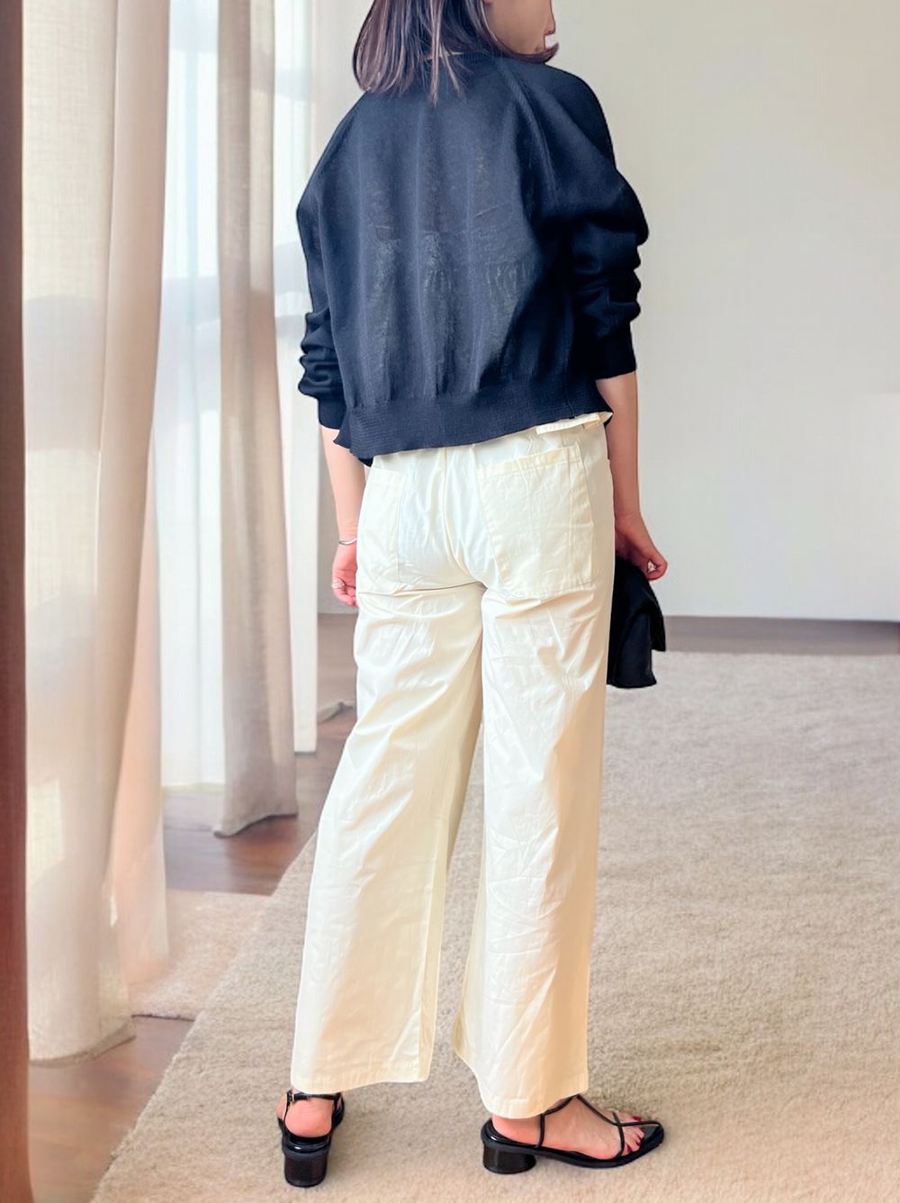 Cottonlinen button down カーディガン