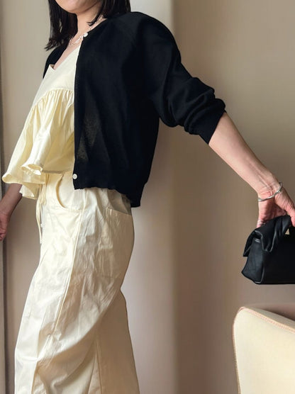 Cottonlinen button down カーディガン