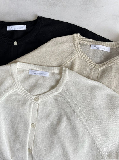 Cottonlinen button down カーディガン