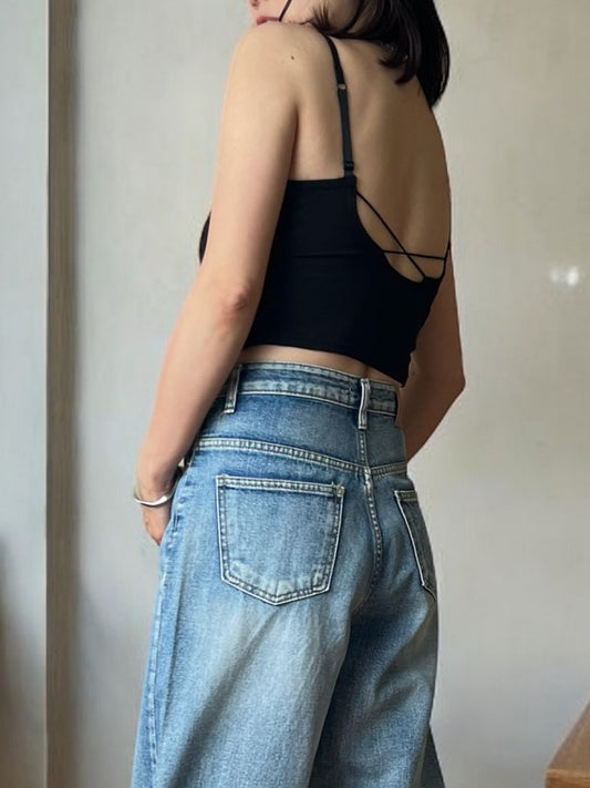 Back cross strap パッド付きキャミソール