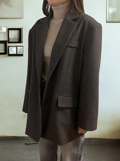 Over size Wool チェックジャケット