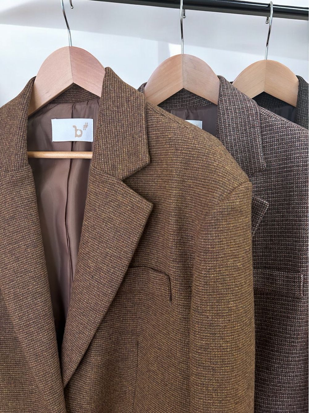 Over size Wool チェックジャケット