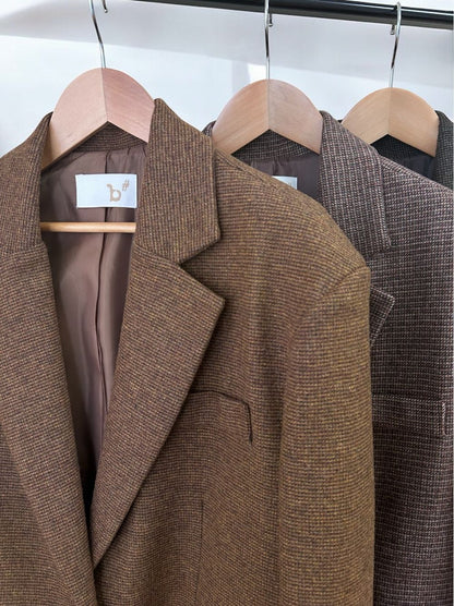 Over size Wool チェックジャケット