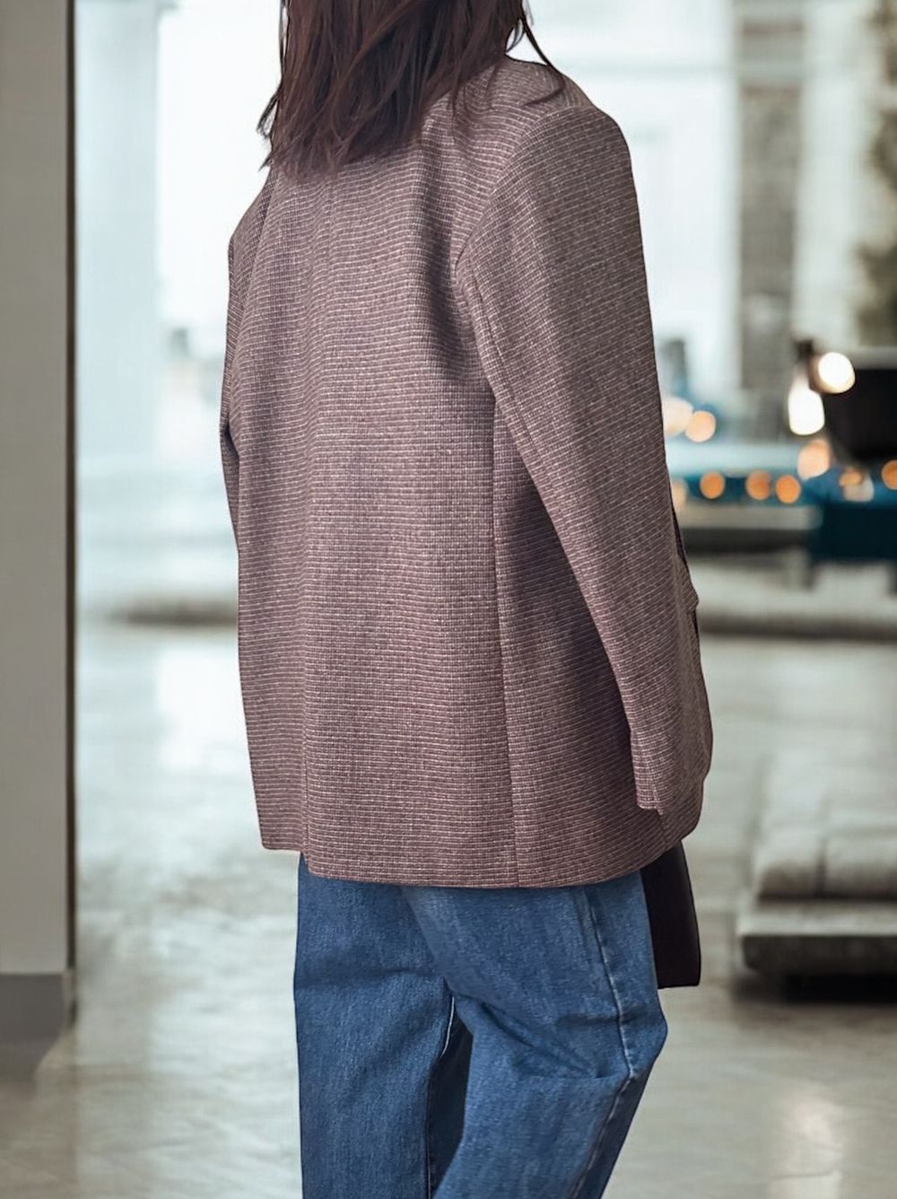 Over size Wool チェックジャケット