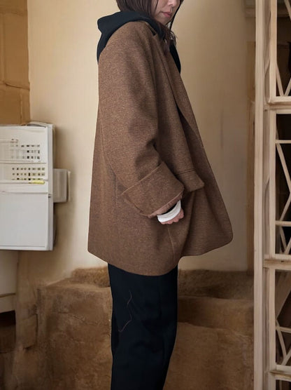 Over size Wool チェックジャケット